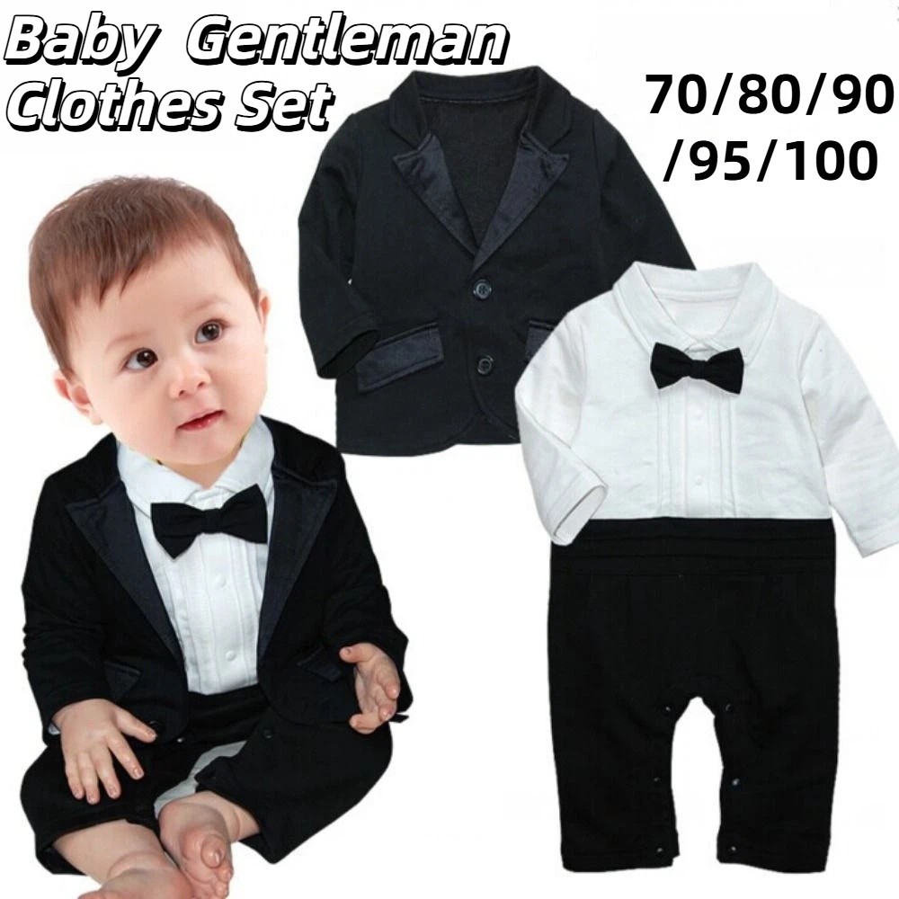 2Pcs/Set Black Tuxedo Gentlema - огляд і ціна Baby Clothing Bundles